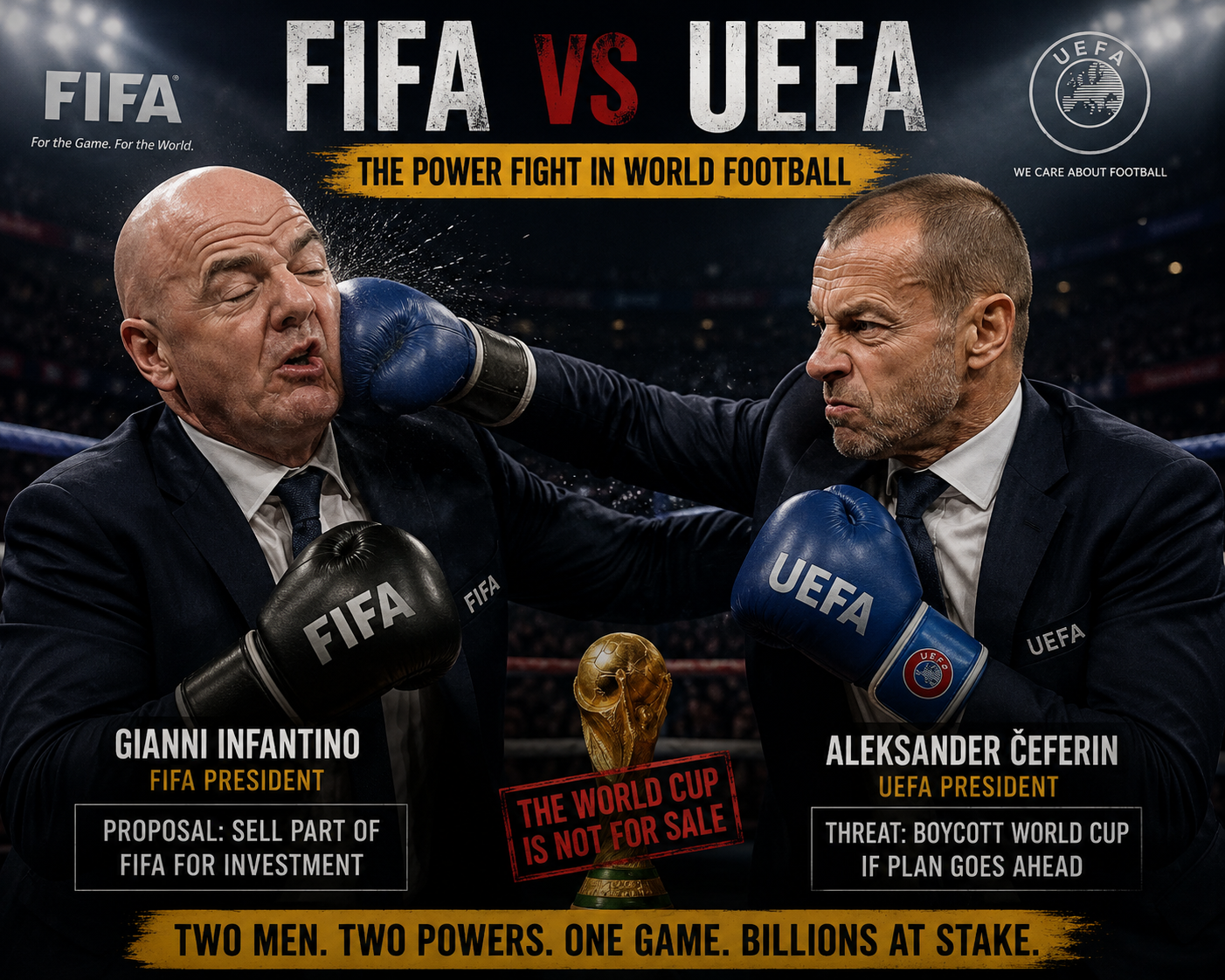Cover image for UEFA Threatens World Cup Boycott as Infantino's FIFA Faces Revolt