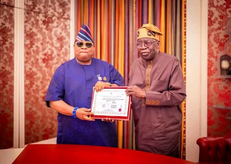 BREAKING: Tinubu Receives Re-Elected Osun Governor Adeleke at Presidential Villa