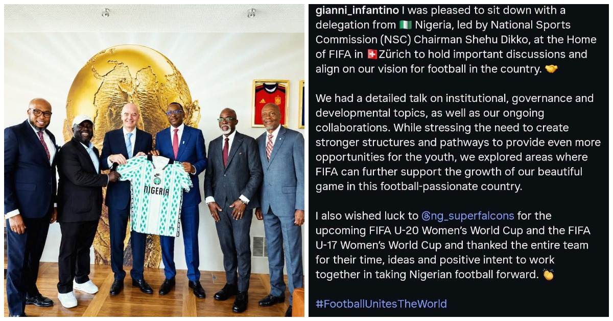 INFANTINO BACKS STRONGER STRUCTURE FOR FOOTBALL DEVELOPMENT IN NIGERIA.